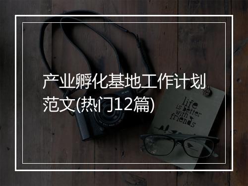 产业孵化基地工作计划范文(热门12篇)