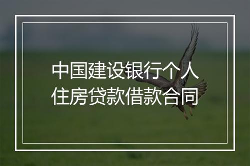 中国建设银行个人住房贷款借款合同
