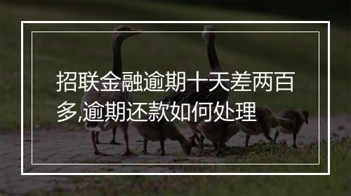 招联金融逾期十天差两百多,逾期还款如何处理