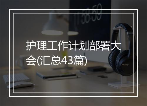 护理工作计划部署大会(汇总43篇)