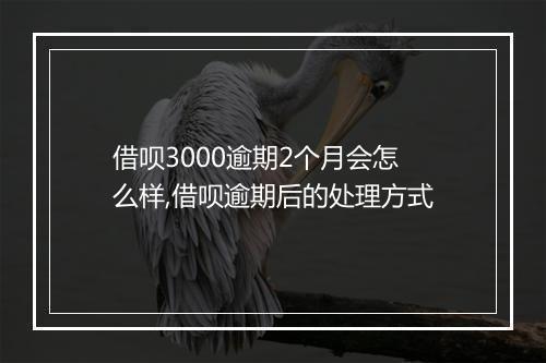 借呗3000逾期2个月会怎么样,借呗逾期后的处理方式