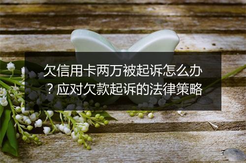 欠信用卡两万被起诉怎么办？应对欠款起诉的法律策略