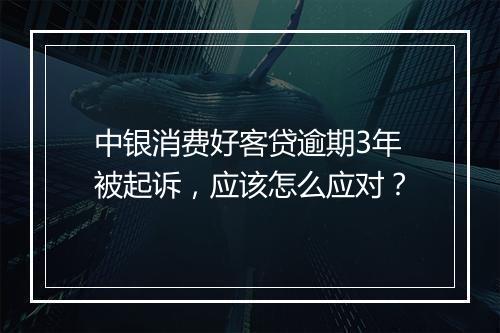 中银消费好客贷逾期3年被起诉，应该怎么应对？
