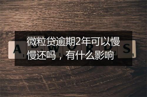 微粒贷逾期2年可以慢慢还吗，有什么影响