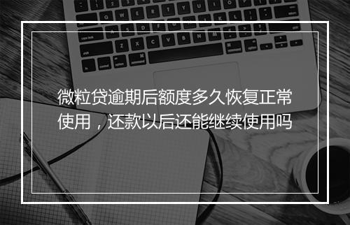 微粒贷逾期后额度多久恢复正常使用，还款以后还能继续使用吗