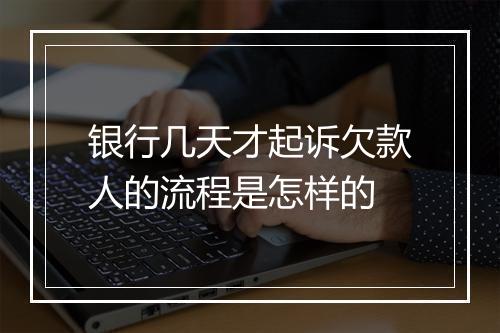 银行几天才起诉欠款人的流程是怎样的