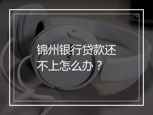 锦州银行贷款还不上怎么办？