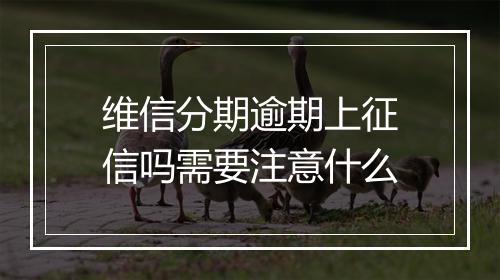 维信分期逾期上征信吗需要注意什么