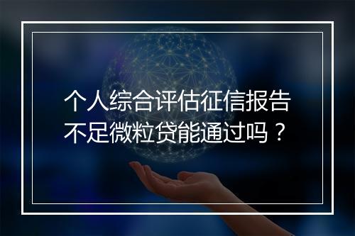 个人综合评估征信报告不足微粒贷能通过吗？