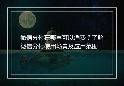 微信分付在哪里可以消费？了解微信分付使用场景及应用范围