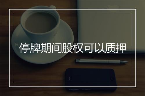 停牌期间股权可以质押