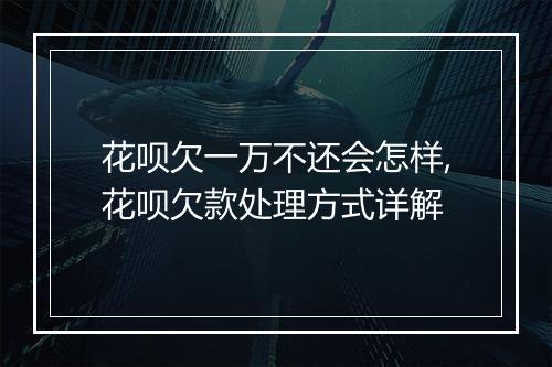 花呗欠一万不还会怎样,花呗欠款处理方式详解