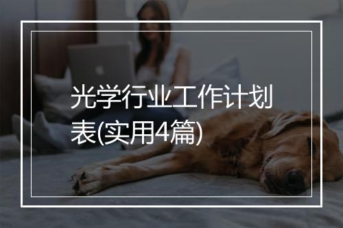 光学行业工作计划表(实用4篇)