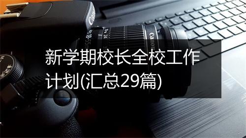 新学期校长全校工作计划(汇总29篇)