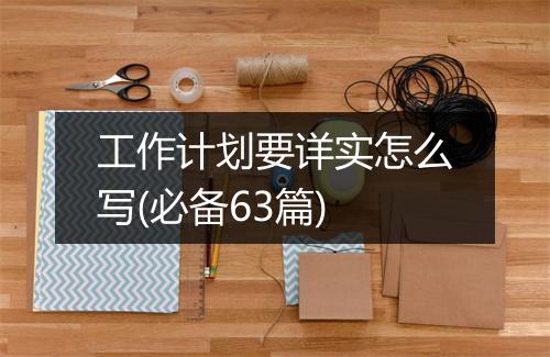 工作计划要详实怎么写(必备63篇)