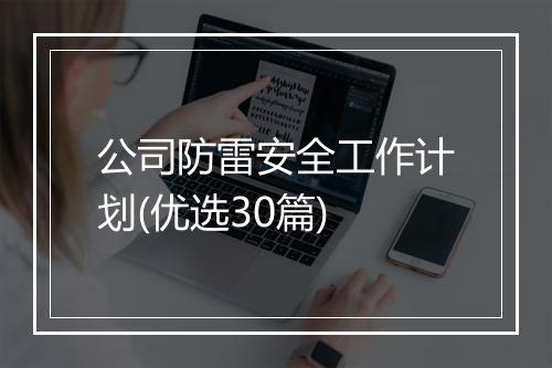 公司防雷安全工作计划(优选30篇)