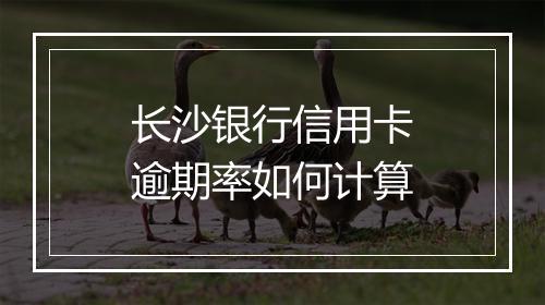 长沙银行信用卡逾期率如何计算