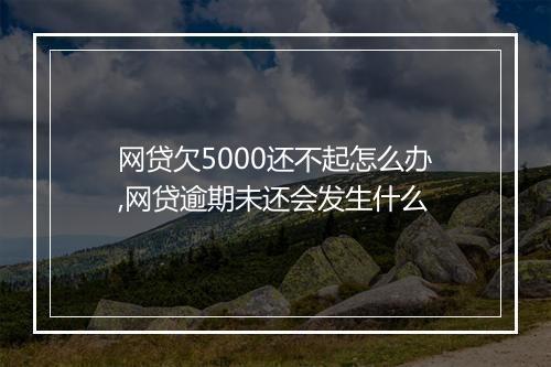 网贷欠5000还不起怎么办,网贷逾期未还会发生什么