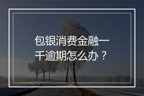 包银消费金融一千逾期怎么办？