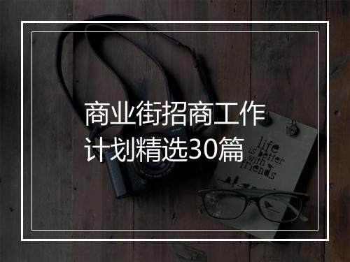 商业街招商工作计划精选30篇
