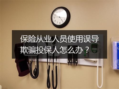 保险从业人员使用误导欺骗投保人怎么办？