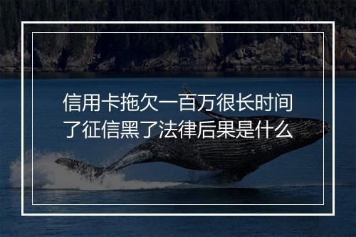 信用卡拖欠一百万很长时间了征信黑了法律后果是什么