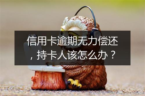 信用卡逾期无力偿还，持卡人该怎么办？