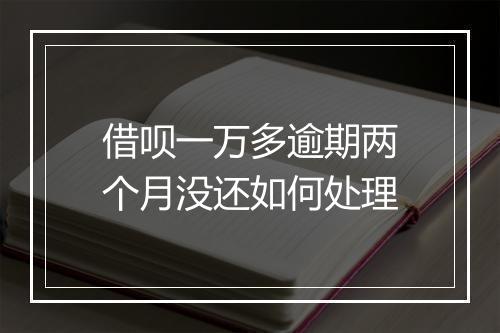 借呗一万多逾期两个月没还如何处理