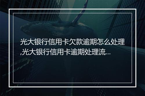光大银行信用卡欠款逾期怎么处理,光大银行信用卡逾期处理流程