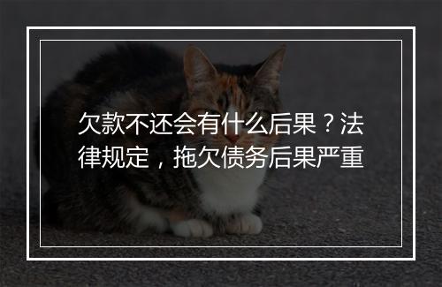 欠款不还会有什么后果？法律规定，拖欠债务后果严重