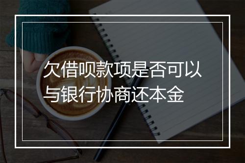 欠借呗款项是否可以与银行协商还本金
