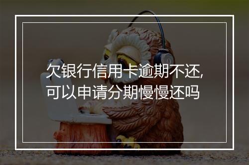欠银行信用卡逾期不还,可以申请分期慢慢还吗