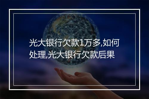 光大银行欠款1万多,如何处理,光大银行欠款后果