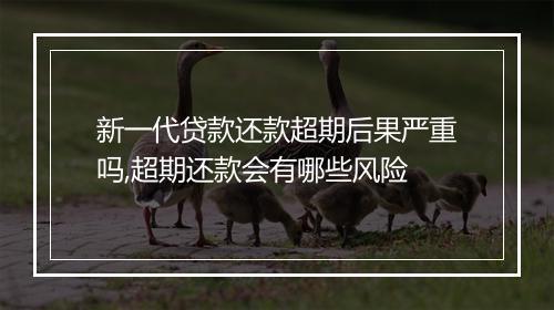 新一代贷款还款超期后果严重吗,超期还款会有哪些风险