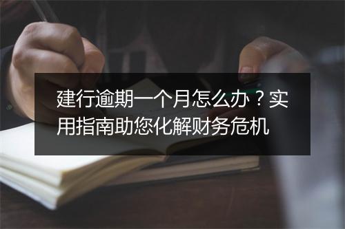 建行逾期一个月怎么办？实用指南助您化解财务危机