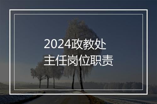 2024政教处主任岗位职责
