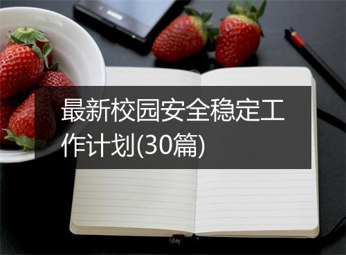 最新校园安全稳定工作计划(30篇)