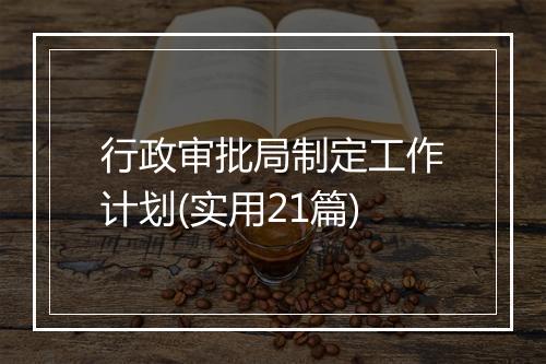 行政审批局制定工作计划(实用21篇)