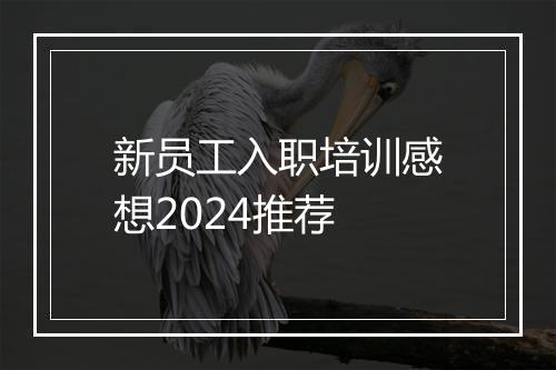 新员工入职培训感想2024推荐
