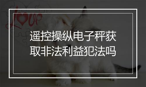 遥控操纵电子秤获取非法利益犯法吗