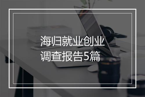 海归就业创业调查报告5篇