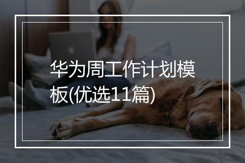 华为周工作计划模板(优选11篇)