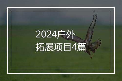 2024户外拓展项目4篇