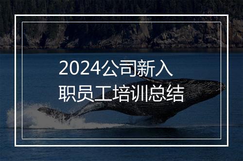 2024公司新入职员工培训总结