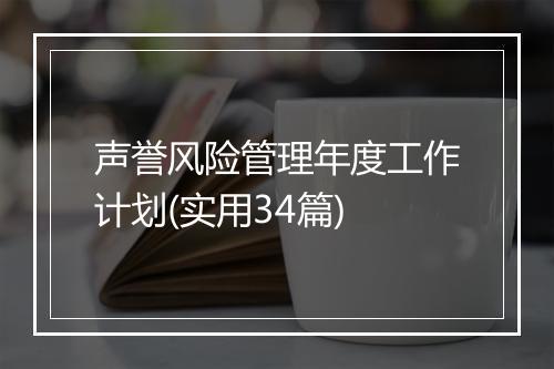 声誉风险管理年度工作计划(实用34篇)