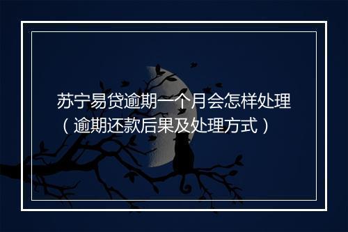 苏宁易贷逾期一个月会怎样处理（逾期还款后果及处理方式）