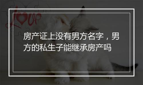 房产证上没有男方名字，男方的私生子能继承房产吗
