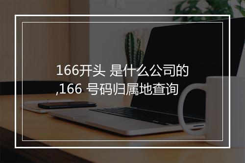 166开头 是什么公司的,166 号码归属地查询