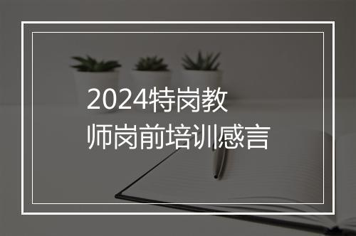 2024特岗教师岗前培训感言