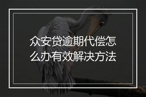 众安贷逾期代偿怎么办有效解决方法